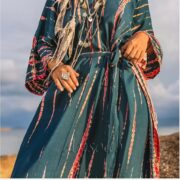 Grace Handcrafted Tie-Dye Kaftan – Plus Size Boho Rayon Dress | ZinniaPearl - Image 4