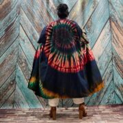 Cypress Hand Tie-Dye Cotton Maxi Kimono Duster – Boho Festival Cardigan | ZinniaPearl - Image 3
