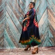 Cypress Hand Tie-Dye Cotton Maxi Kimono Duster – Boho Festival Cardigan | ZinniaPearl - Image 6