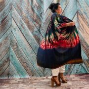 Cypress Hand Tie-Dye Cotton Maxi Kimono Duster – Boho Festival Cardigan | ZinniaPearl - Image 7