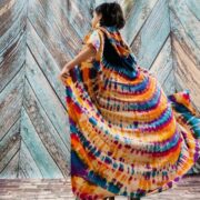 Kayla Hand Tie-Dye Cotton Maxi Hoodie Duster – Festival Beach Kimono | ZinniaPearl - Image 9