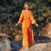 Grace Handcrafted Tie-Dye Kaftan – Plus Size Boho Rayon Dress | ZinniaPearl - Image 3