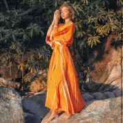 Grace Handcrafted Tie-Dye Kaftan – Plus Size Boho Rayon Dress | ZinniaPearl