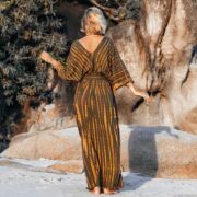 Grace Handcrafted Tie-Dye Kaftan – Plus Size Boho Rayon Dress | ZinniaPearl - Image 3