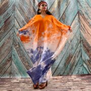 Grace Handcrafted Tie-Dye Kaftan – Plus Size Boho Rayon Dress | ZinniaPearl - Image 8
