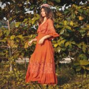 Lunette Lace-Trimmed Cotton Maxi Dress – Handmade Smocked Waist Boho Gown | ZinniaPearl - Image 2