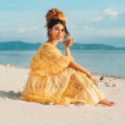Lunette Lace-Trimmed Cotton Maxi Dress – Handmade Smocked Waist Boho Gown | ZinniaPearl - Image 3