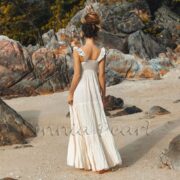 Handmade Boho Cotton Maxi Dress: Off-Shoulder Wedding Gown - Andrew - Image 3
