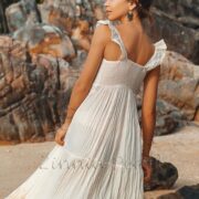 Handmade Boho Cotton Maxi Dress: Off-Shoulder Wedding Gown - Andrew - Image 4