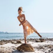 Handmade Raw Cotton 2-Piece Set – Boho Tube Top & Capri Pants for Beachwear - Image 4