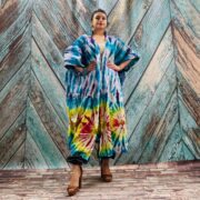 Cypress Hand Tie-Dye Cotton Maxi Kimono Duster – Boho Festival Cardigan | ZinniaPearl - Image 7