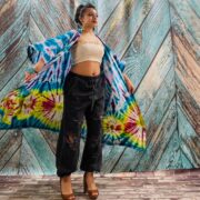 Cypress Hand Tie-Dye Cotton Maxi Kimono Duster – Boho Festival Cardigan | ZinniaPearl - Image 10