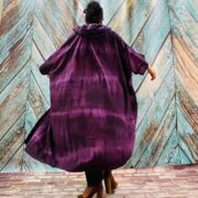 Handmade Tie-Dye Cotton Hoodie Kimono – Willow Plus Size Boho Festival Duster - Image 8