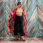 Cypress Hand Tie-Dye Cotton Maxi Kimono Duster – Boho Festival Cardigan | ZinniaPearl - Image 6