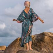 Grace Handcrafted Tie-Dye Kaftan – Plus Size Boho Rayon Dress | ZinniaPearl - Image 2