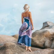 Handmade Tie-Dye Maxi Dress – Hollie Rayon Slip with Smocked Waist - Image 2