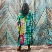 Cypress Hand Tie-Dye Cotton Maxi Kimono Duster – Boho Festival Cardigan | ZinniaPearl - Image 3