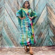 Cypress Hand Tie-Dye Cotton Maxi Kimono Duster – Boho Festival Cardigan | ZinniaPearl - Image 4