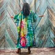 Cypress Hand Tie-Dye Cotton Maxi Kimono Duster – Boho Festival Cardigan | ZinniaPearl - Image 6