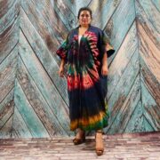 Cypress Hand Tie-Dye Cotton Maxi Kimono Duster – Boho Festival Cardigan | ZinniaPearl