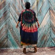Cypress Hand Tie-Dye Cotton Maxi Kimono Duster – Boho Festival Cardigan | ZinniaPearl - Image 5