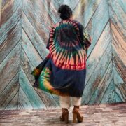 Cypress Hand Tie-Dye Cotton Maxi Kimono Duster – Boho Festival Cardigan | ZinniaPearl - Image 8