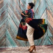 Cypress Hand Tie-Dye Cotton Maxi Kimono Duster – Boho Festival Cardigan | ZinniaPearl - Image 9