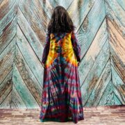 Dream Hand-Dyed Jersey Cotton Hoodie Duster – Boho Festival Cardigan | ZinniaPearl - Image 3