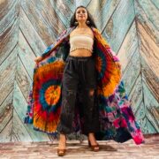 Dream Hand-Dyed Jersey Cotton Hoodie Duster – Boho Festival Cardigan | ZinniaPearl - Image 7
