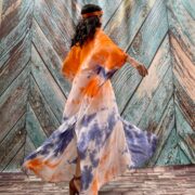 Grace Handcrafted Tie-Dye Kaftan – Plus Size Boho Rayon Dress | ZinniaPearl - Image 9