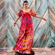 Celeste Hand-Dyed Cotton Maxi Dress – Boho Festival Off-Shoulder Tie-Dye | ZinniaPearl - Image 8