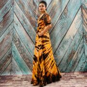 Celeste Hand-Dyed Cotton Maxi Dress – Boho Festival Off-Shoulder Tie-Dye | ZinniaPearl - Image 2