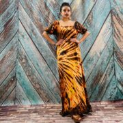 Celeste Hand-Dyed Cotton Maxi Dress – Boho Festival Off-Shoulder Tie-Dye | ZinniaPearl - Image 4