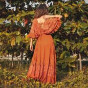 Lunette Lace-Trimmed Cotton Maxi Dress – Handmade Smocked Waist Boho Gown | ZinniaPearl - Image 3