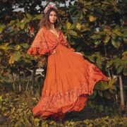Lunette Lace-Trimmed Cotton Maxi Dress – Handmade Smocked Waist Boho Gown | ZinniaPearl - Image 4
