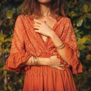 Lunette Lace-Trimmed Cotton Maxi Dress – Handmade Smocked Waist Boho Gown | ZinniaPearl - Image 5