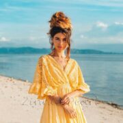 Lunette Lace-Trimmed Cotton Maxi Dress – Handmade Smocked Waist Boho Gown | ZinniaPearl - Image 4