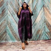 Handmade Tie-Dye Cotton Hoodie Kimono – Willow Plus Size Boho Festival Duster - Image 4