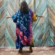 Cypress Hand Tie-Dye Cotton Maxi Kimono Duster – Boho Festival Cardigan | ZinniaPearl - Image 4