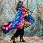 Cypress Hand Tie-Dye Cotton Maxi Kimono Duster – Boho Festival Cardigan | ZinniaPearl - Image 5