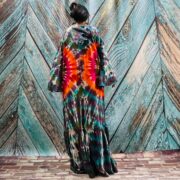 Handmade Tie-Dye Cotton Kimono – Nisha Boho Festival Hoodie Duster - Image 3