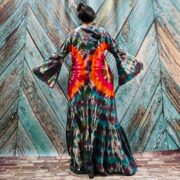 Handmade Tie-Dye Cotton Kimono – Nisha Boho Festival Hoodie Duster - Image 6