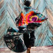 Handmade Tie-Dye Cotton Kimono – Nisha Boho Festival Hoodie Duster - Image 9