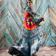 Handmade Tie-Dye Cotton Kimono – Nisha Boho Festival Hoodie Duster - Image 10