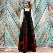 Handmade Tie-Dye Cotton Maxi Overalls – Binsa Boho Pinafore Dress