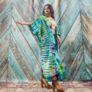 Cypress Hand Tie-Dye Cotton Maxi Kimono Duster – Boho Festival Cardigan | ZinniaPearl - Image 5