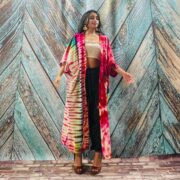 Cypress Hand Tie-Dye Cotton Maxi Kimono Duster – Boho Festival Cardigan | ZinniaPearl - Image 5
