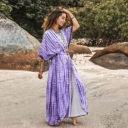 Reina Hand-Dyed Rayon Kimono Duster – Boho Maxi Cardigan | ZinniaPearl - Image 2