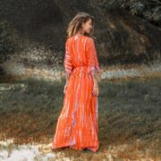 Reina Hand-Dyed Rayon Kimono Duster – Boho Maxi Cardigan | ZinniaPearl - Image 2