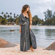 Reina Hand-Dyed Rayon Kimono Duster – Boho Maxi Cardigan | ZinniaPearl - Image 2